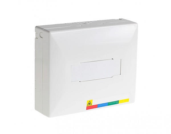 DIN Splice box, 4x SC simplex, no adaptors 