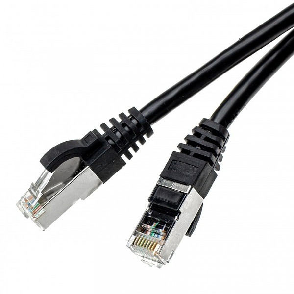 Patch cable S/FTP (PiMF) cat. 6A,  7.0 m, black 