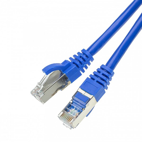 Patch cable S/FTP cat. 6A,  10.0 m, blue 
