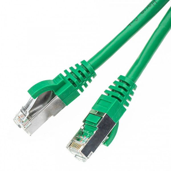 Patch cable S/FTP cat. 6A,  10.0 m, green 