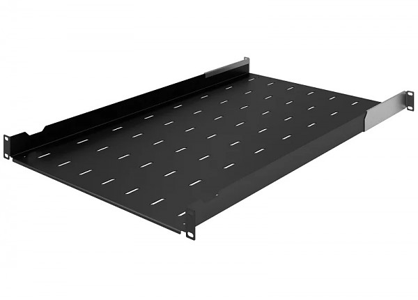 Shelf, 19", 450-610 mm, adjustable, 1U. black 