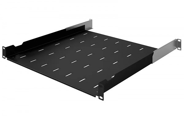 Shelf, 19", 450-610 mm, adjustable, 1U, black 
