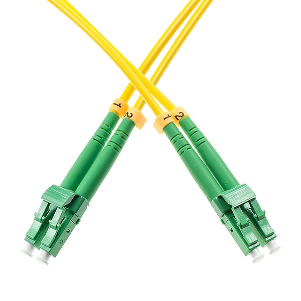 Fiber optic patch cord, LC/APC-LC/APC, SM, 9/125 duplex, G652D fiber 3.0mm, L=15m