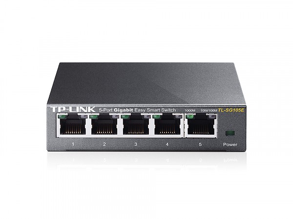 Unmanaged switch,  5x 10/100/1000 RJ-45, desktop (TP-Link TL-SG105E) 