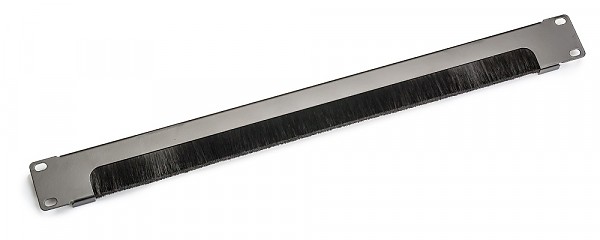 Blind cover with brush, 1U, black 