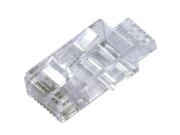 Modular male connector, 8P8C (RJ-45), round, solid, cat. 6 