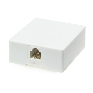 Surface box, 6P6C, standard, white 