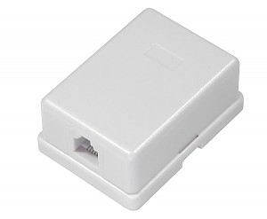 Surface box, 6P6C, economic, white 
