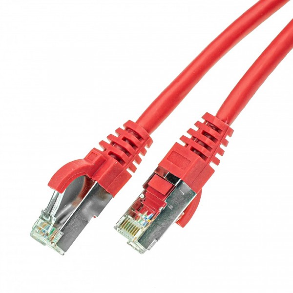 Patch cable S/FTP cat. 6A,  1.0 m, red 