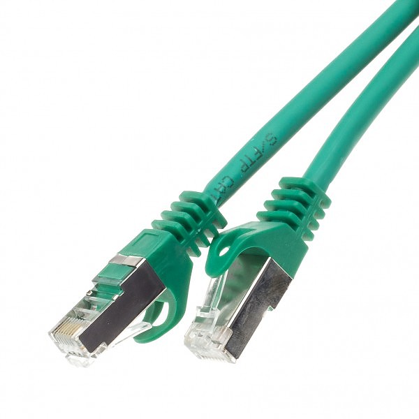 Patch cable S/FTP (PiMF) cat. 6A,  5.0 m, green 