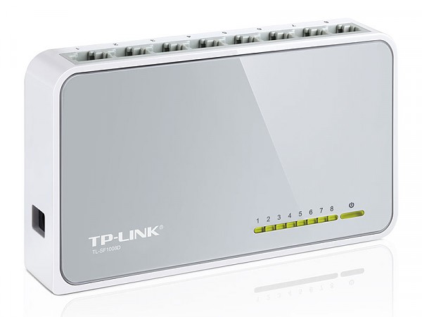 TP-Link TL-SF1008D, Unmanaged switch,  8x 10/100 RJ-45, desktop 