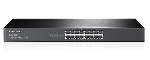 Unmanaged switch, 16x 10/100 RJ-45, 19" (TP-Link TL-SF1016) 