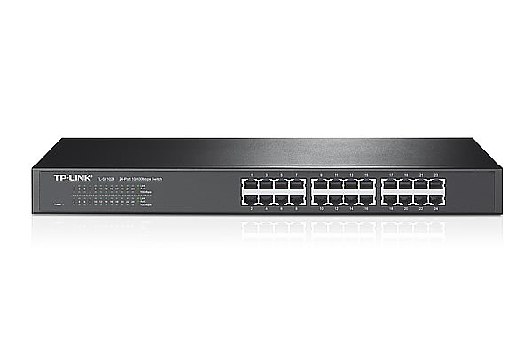 Unmanaged switch, 24x 10/100 RJ-45, 19" (TP-Link TL-SF1024) 