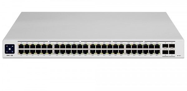 Ubiquiti USW-Pro-48-PoE, Managed switch, 48x 10/1000 RJ-45, 4x 10G SFP+, PoE+, 19"