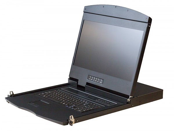 KVM LCD FullHD console, Wave KVM , 19",  8-port HDMI KVM, 1U, single rail 