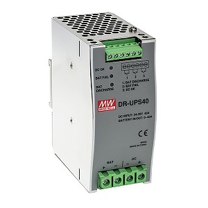 DR-UPS40, Battery controller for DIN Rail UPS system, 24VDC, 40A max, DIN TS35 (Mean Well DR-UPS40)
