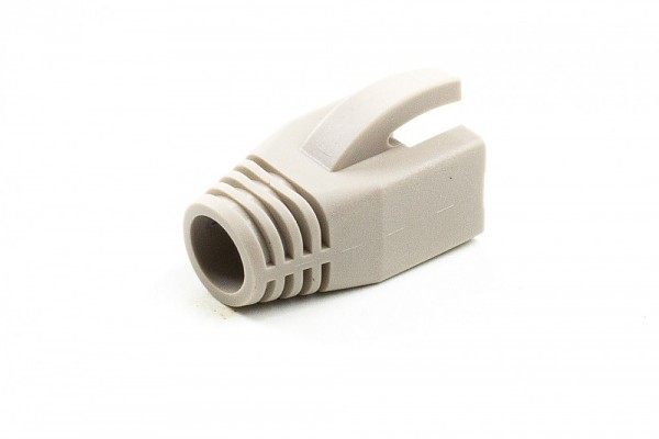 Cable boot w/ear, o.d. 8.0 mm, grey 