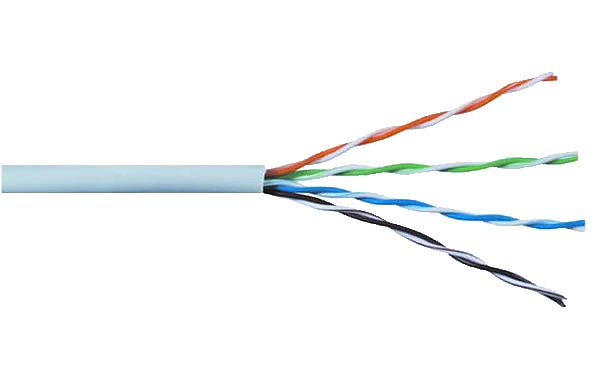 UTP cat5e cable, grey, solid copper wire 24AWG, 305m box