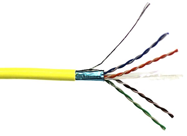 Cable F/UTP, cat.6, yellow, LSOH, 4x2x26 AWG, 305m, stranded (Wave Cables)