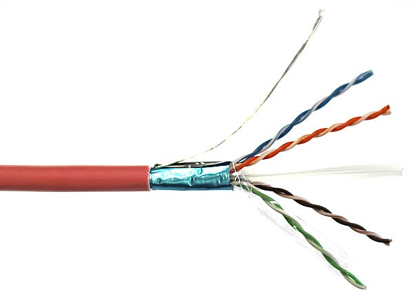 Monet Hij afstuderen Cable F/UTP, cat.6, red, LSOH, 4x2x26 AWG, 305m, stranded (Wave Cables)