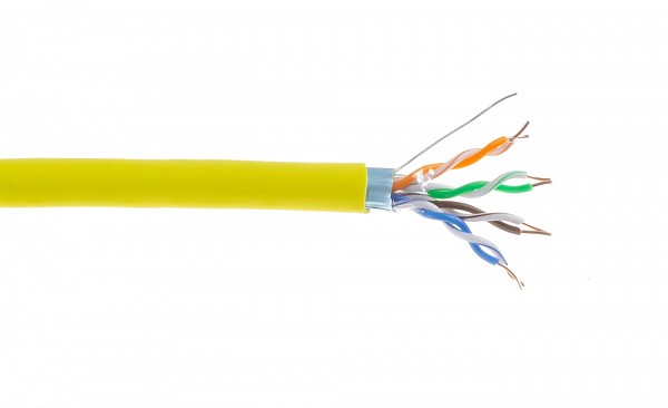 Cable F/UTP  Wave Cables, cat.5E, yellow, LSOH, 4x2x24 AWG, Cu, 305 m, solid 
