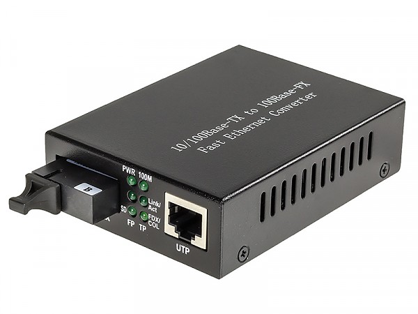 Media converter 10/100 Mbps RJ-45/SC, SM 1550nm, 20km, WDM (Wave Optics, WO-KA-SWS-020K-B) 