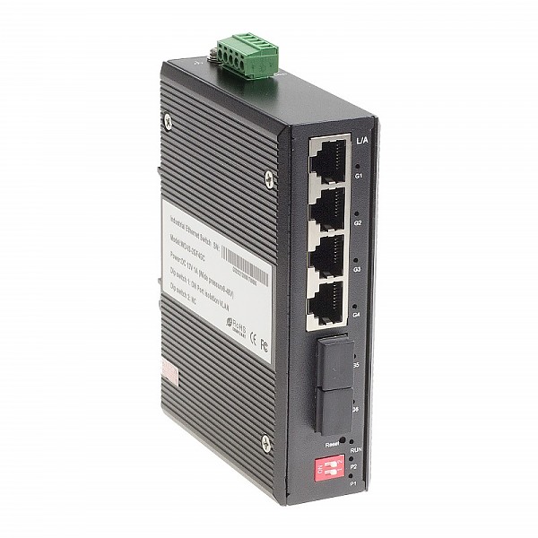 Unmanaged switch, 4x 10/1000 RJ-45 + 2x 1000 SFP (Wave Industrial WO-IS-2GF4GC) 