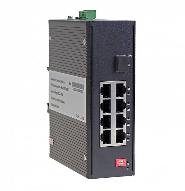 Unmanaged industrial switch, 8x 100/1000 RJ-45+ 1x 1000 SFP (Wave Industrial WO-IS-M1GF8GT) 