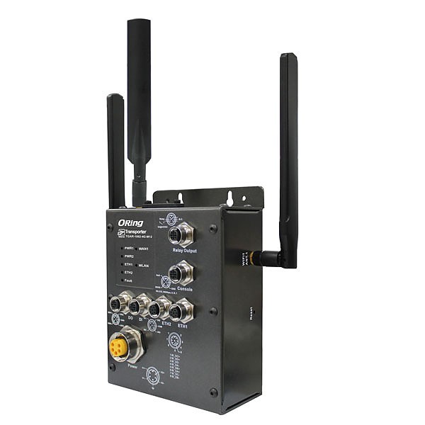 TGAR-1062+-4GS-M12, EN50155 LTE/4G Wireless Router, 2x 10/100/1000 M12 (LAN) + 1x 802.11b/a/g/n (WLAN) 
