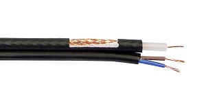 Coaxial cable XAp RG59 + 2 x power cable, white, 100m 