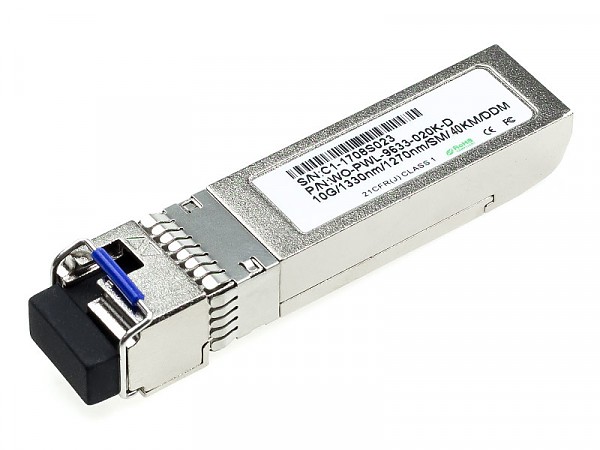 Module, SFP+ 1x 10 Gbps LC SM,  40 km, WDM TX:1330nm, DDMI (Wave Optics, WO-PWL-9633-040K-D) 