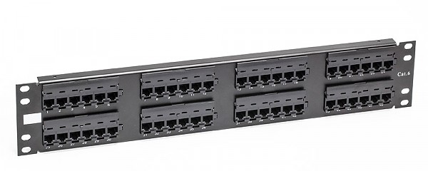 48 port patch panel, UTP, cat. 6, 2U, 19", IDC 110