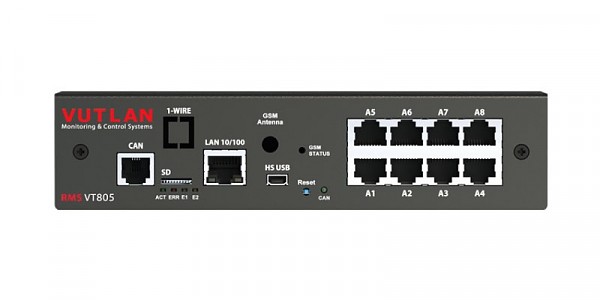 Monitoring unit; 8x analog; 1x CAN; 4x dry contact inputs (Vutlan VT805) 