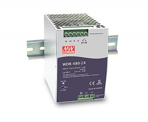 Power supply 480W 24VDC, P.F.C., DIN TS35 (Mean Well WDR-480-24) 