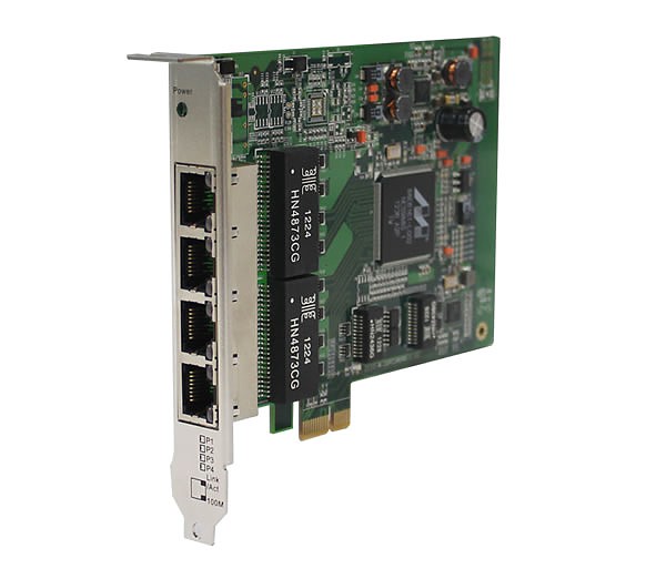 IGCS-E140, Industrial 4-port PCIe unmanaged Gigabit Ethernet switch card, 4x 10/100/1000 RJ-45