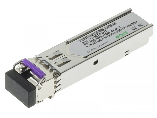 SFP WDM Module, 1Gb, LC SM, 20km, TX:1490nm