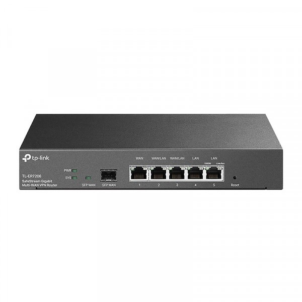 Gigabit VPN Router, 5x 10/100/1000 RJ-45, 1 SFP slots, desktop (TP-Link TL-ER7206) 