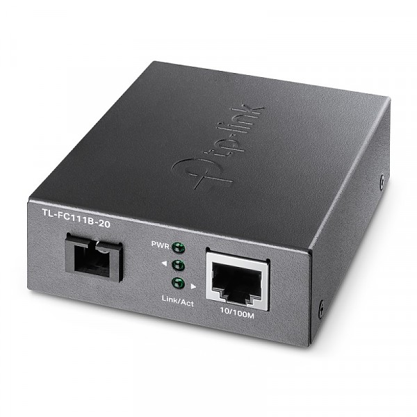 TP-Link TL-FC111B-20, Media converter 10/100 Mbps RJ-45/SC, SM 1310nm, 20 km, WDM