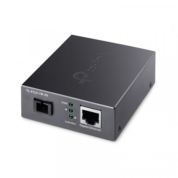 Media converter 10/100 Mbps RJ-45/SC, SM 1310nm, 20 km, WDM (TP-Link TL-FC311B-20) 