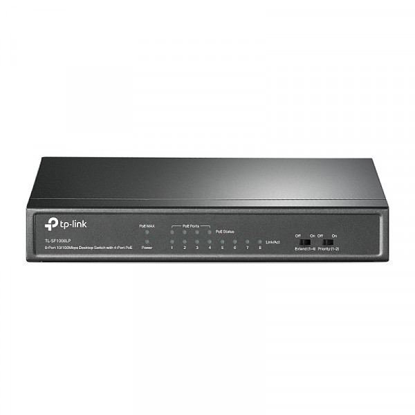 Unmanaged switch,  8x 10/100 RJ-45, PoE, desktop (TP-Link TL-SF1008LP) 