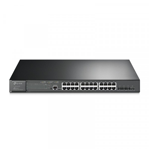 TP-Link TL-SG3428XMP, Managed switch, 24x 10/100/1000 RJ-45, 4 slide-in 10G SFP+ slot, PoE+, 19"