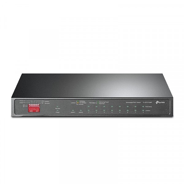 Unmanaged switch,  9x 10/100/1000 RJ-45, 1 SFP slots, PoE+, desktop (TP-Link TL-SG1210MP) 
