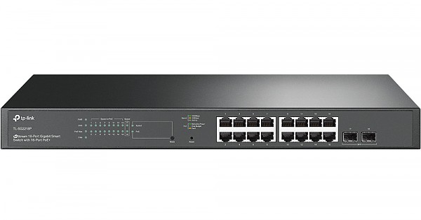 Smart switch,  16x 10/100/1000 RJ-45, 2x SFP, PoE+, 19" (TP-Link TL-SG2218P) 