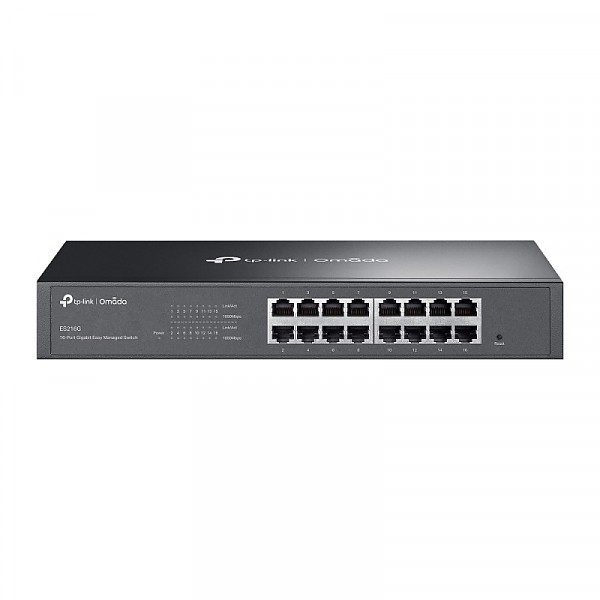 TP-Link ES216G, Smart switch, 16x 10/100/1000 RJ-45, 19" Rack-mounting Bracket