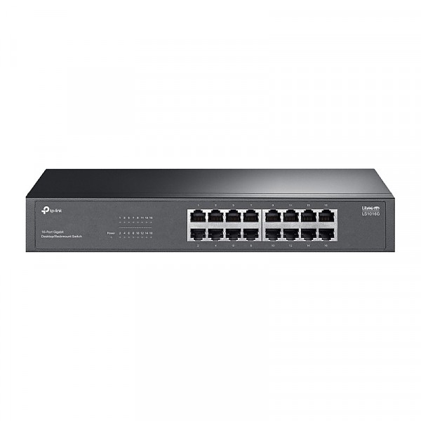 Unmanaged switch, 16x 10/100/1000 RJ-45, 11.6", 19" Rack-mounting Bracket (TP-Link LS1016G) 