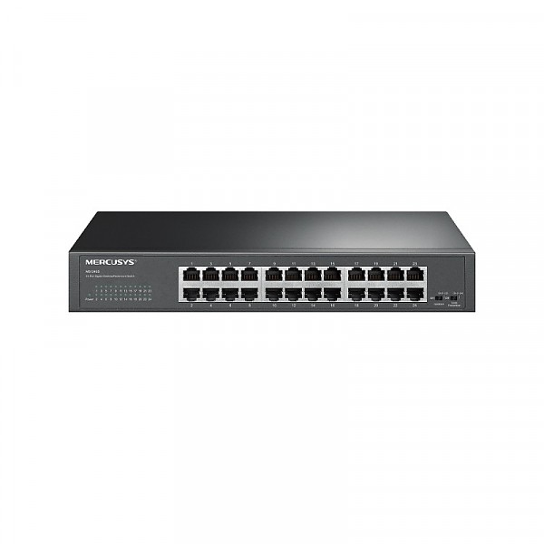 Unmanaged switch, 24x 10/100/1000 RJ-45, 19" Rack-mounting Bracket (TP-Link Mercusys MS124GS) 