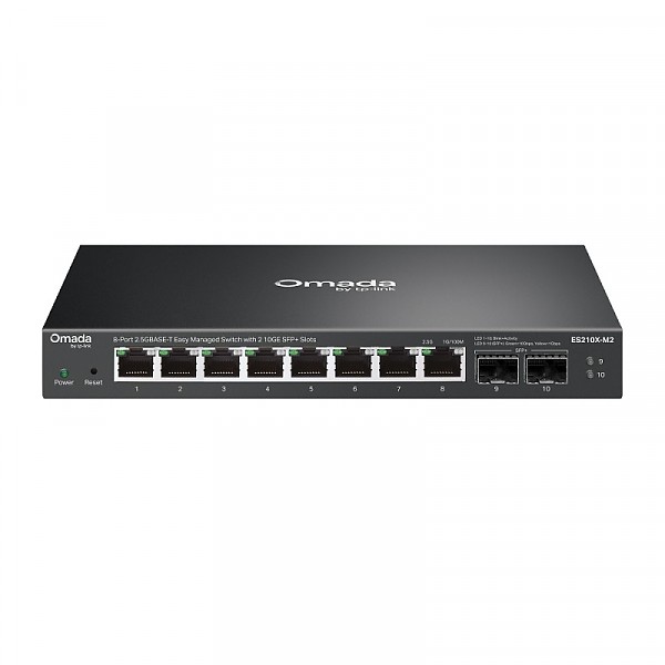 Managed switch,  8x 2,5G, 2 slide-in 10G SFP+ slot, desktop (TP-Link ES210X-M2) 