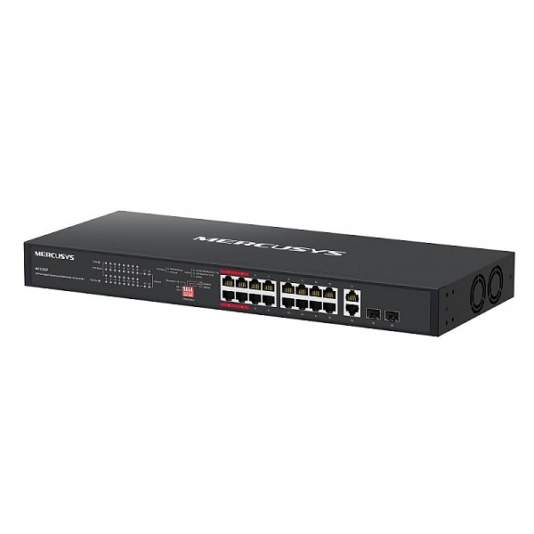Unmanaged switch, 18x 10/100/1000 RJ-45, 2xSFP, PoE+, 19" (TP-Link Mercusys MS120GP) 