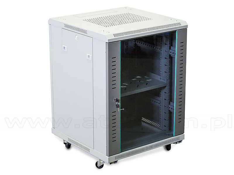 Black 15u 19 600 600mm Wall Mounted Network Cabinet Rack Flat Packed