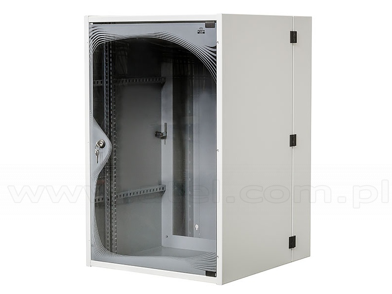 Double Section Wall Mounted 19 Cabinet 18u Ecovari Plus Glass